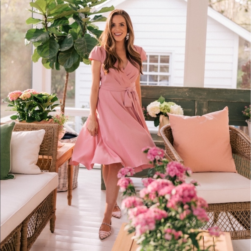 Gal Meets Glam Maxandra Crepe Wrap Dress